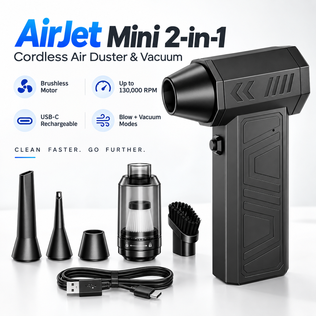 AirJet Mini 2-in-1 Cordless Air Duster & Vacuum