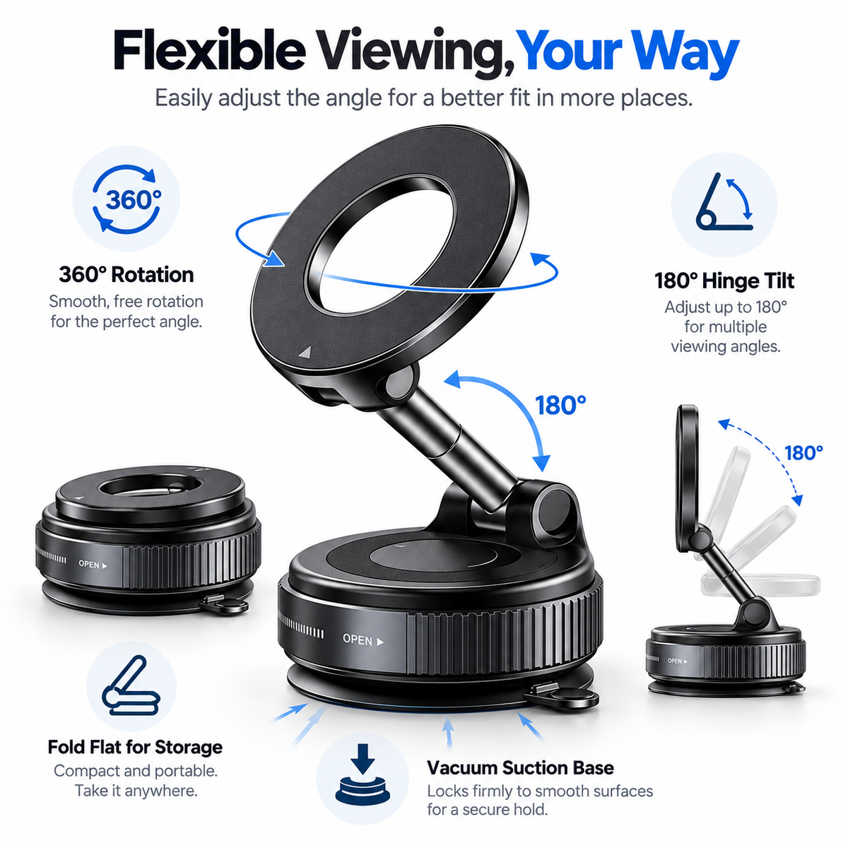 FlexHold 360° Magnetic Foldable Phone Mount