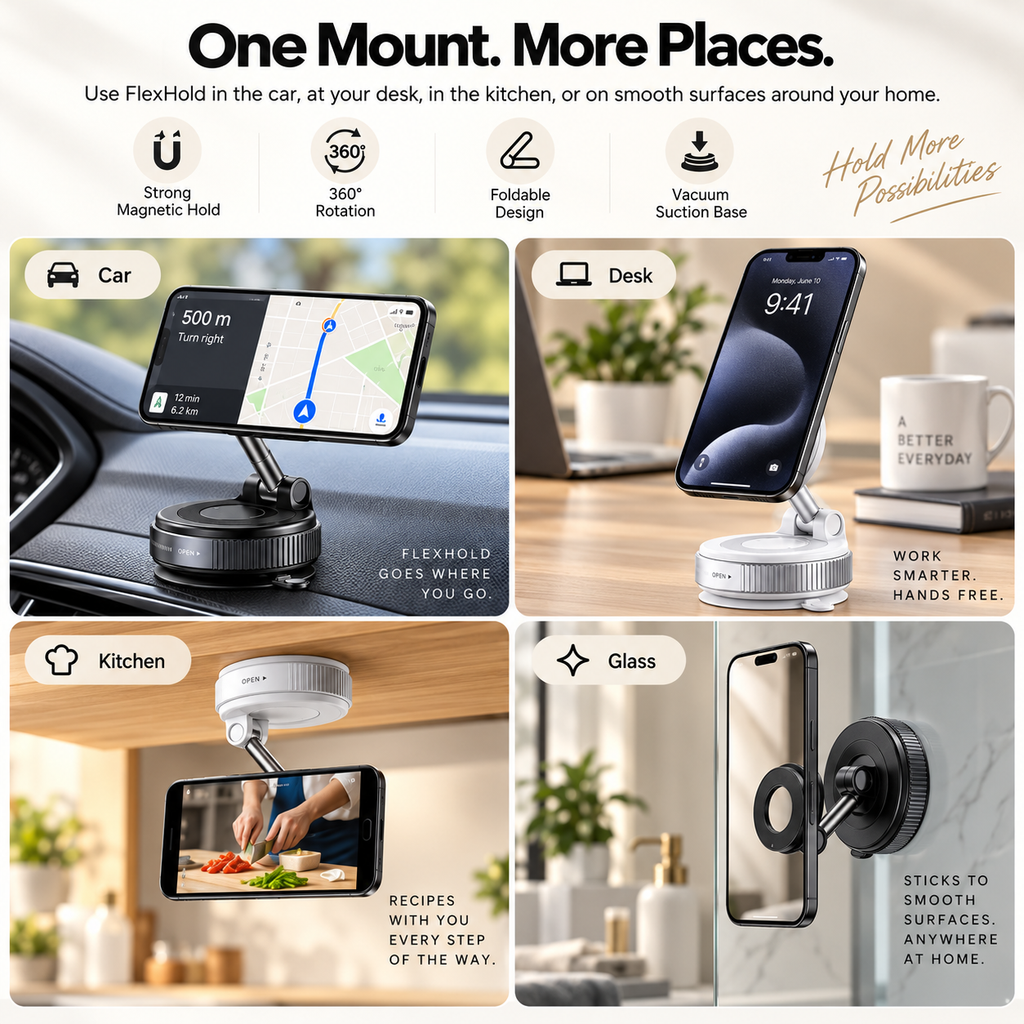 FlexHold 360° Magnetic Foldable Phone Mount